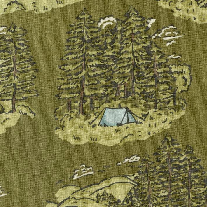 The Great Outdoors Forest Vintage Campsite Fabric