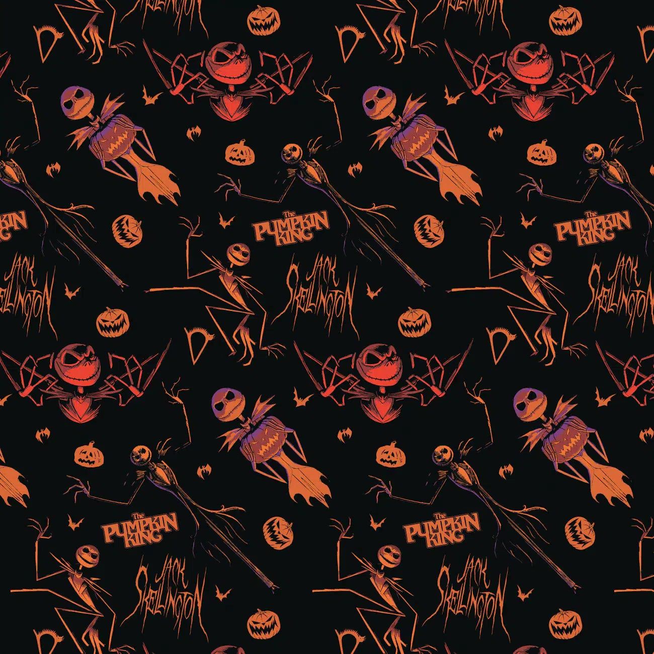 The Nightmare Before Christmas Creepy Comics Black Pumpkin King Fabric