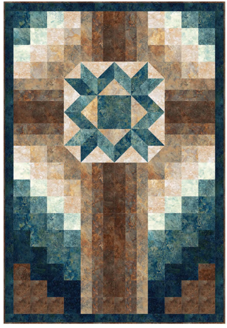 The Old Rugged Cross Blue Planet Quilt Kit-Northcott Fabrics-My Favorite Quilt Store