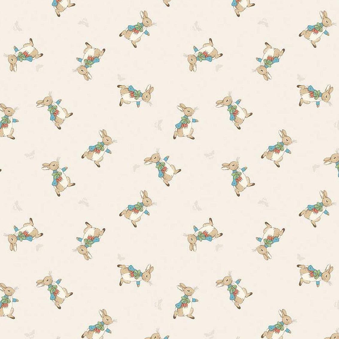 The Tale of Peter Rabbit Cream Peter Toss Fabric-Riley Blake Fabrics-My Favorite Quilt Store