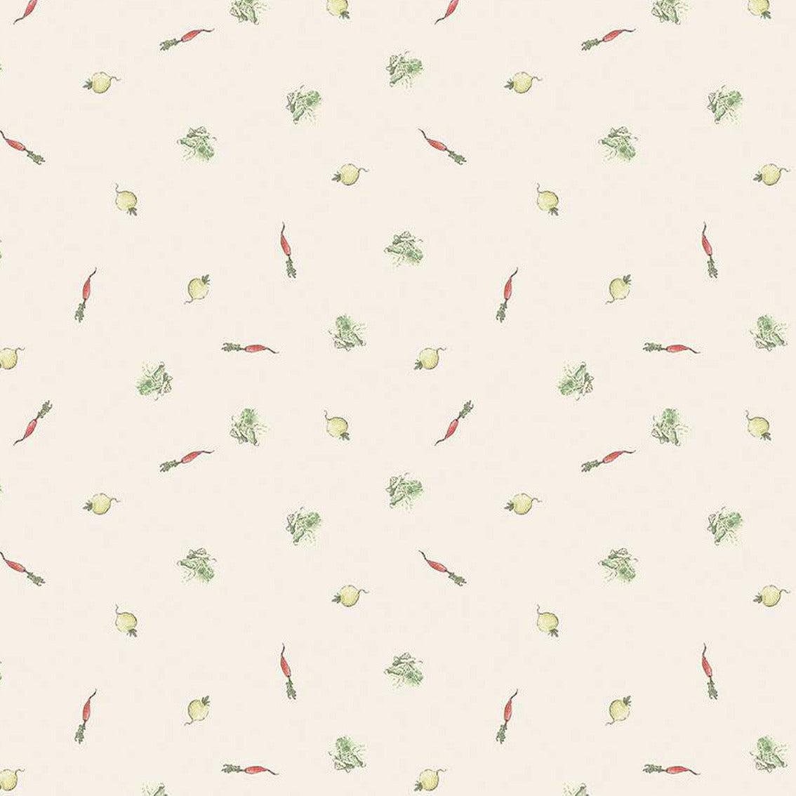 The Tale of Peter Rabbit Cream Veggies Fabric-Riley Blake Fabrics-My Favorite Quilt Store