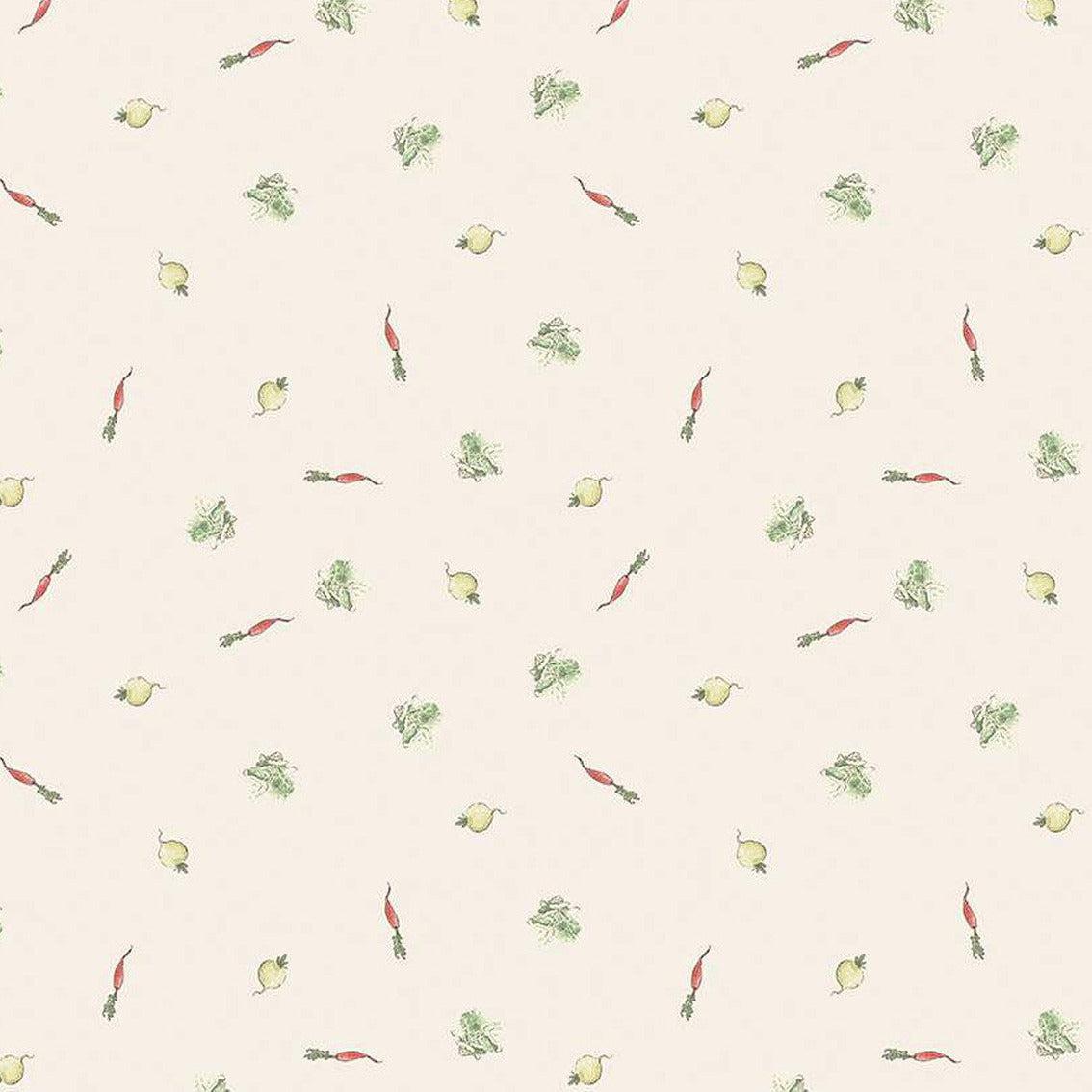 The Tale of Peter Rabbit Cream Veggies Fabric