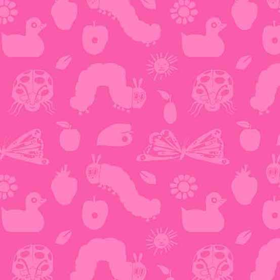 The Very Hungry Caterpillar: 50th Anniversary Pink Insects Fabric