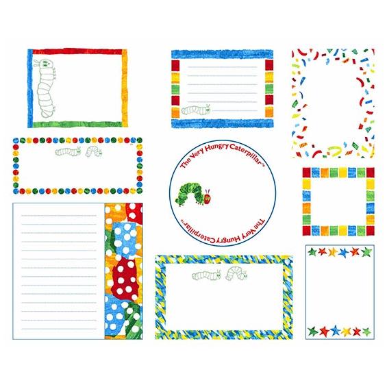 The Very Hungry Caterpillar: 50th Anniversary White Labels 18" Panel-Andover-My Favorite Quilt Store