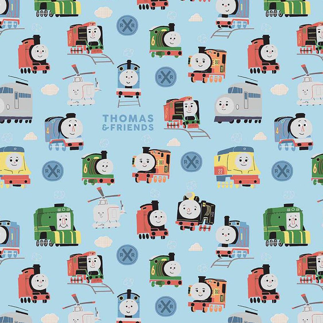 Thomas & Friends™ Sodor Railway Blue Main Fabric-Riley Blake Fabrics-My Favorite Quilt Store