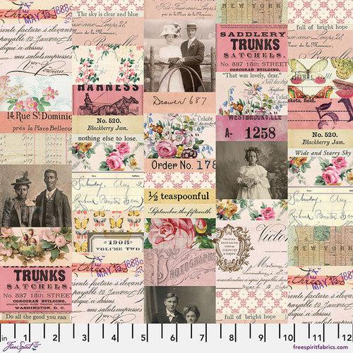 Tim Holtz Pink Palette Pink Collage Fabric-Free Spirit Fabrics-My Favorite Quilt Store