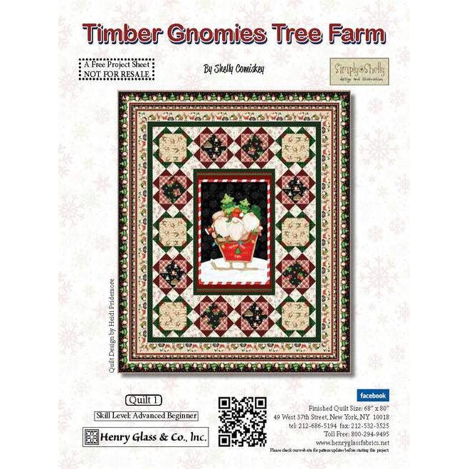 Timber Gnomies Tree Farm Panel Quilt Pattern - Free Digital Download