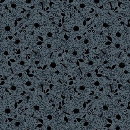 Tiny Frights Ghostly Halloween Floral Fabric