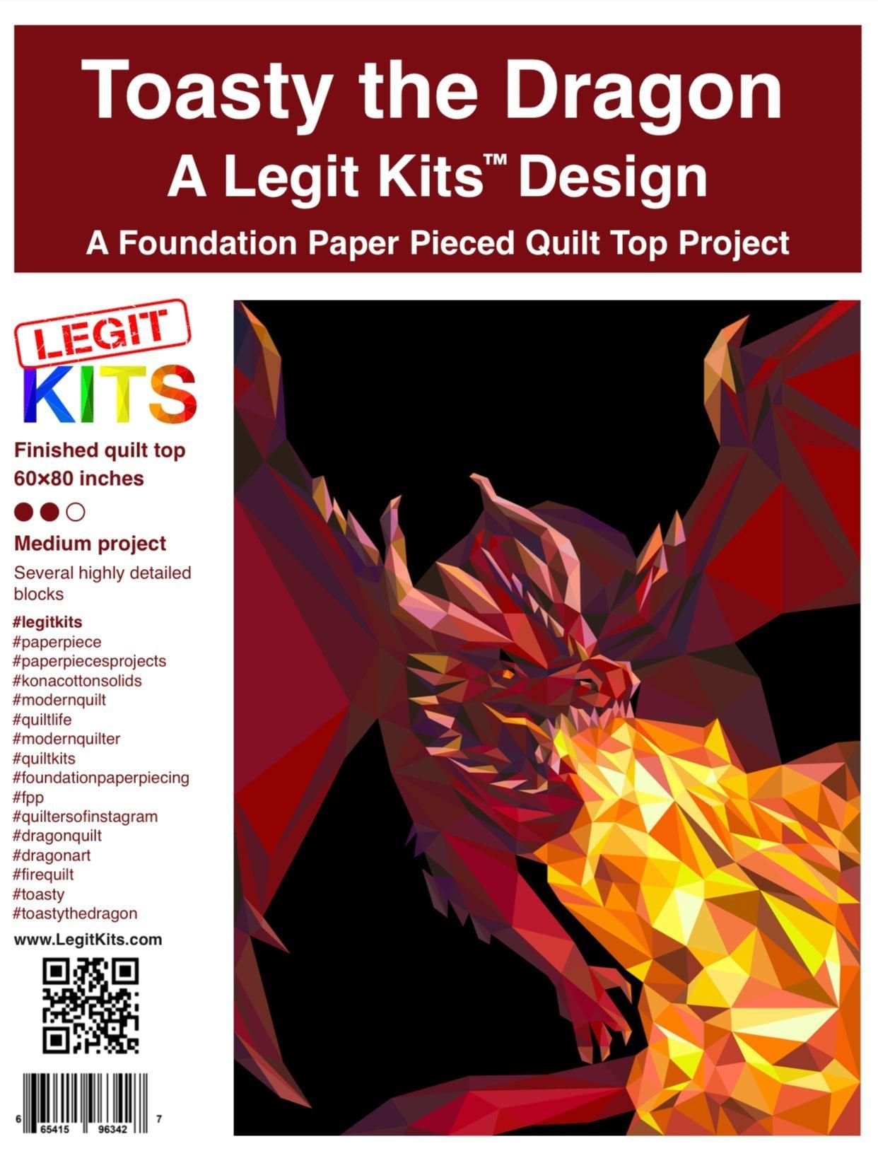 Toasty the Dragon Pattern-Legit Kits-My Favorite Quilt Store
