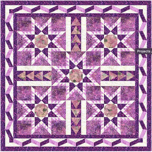 Tonga Pansy Feathered Flock Quilt Kit-Timeless Treasures-My Favorite Quilt Store
