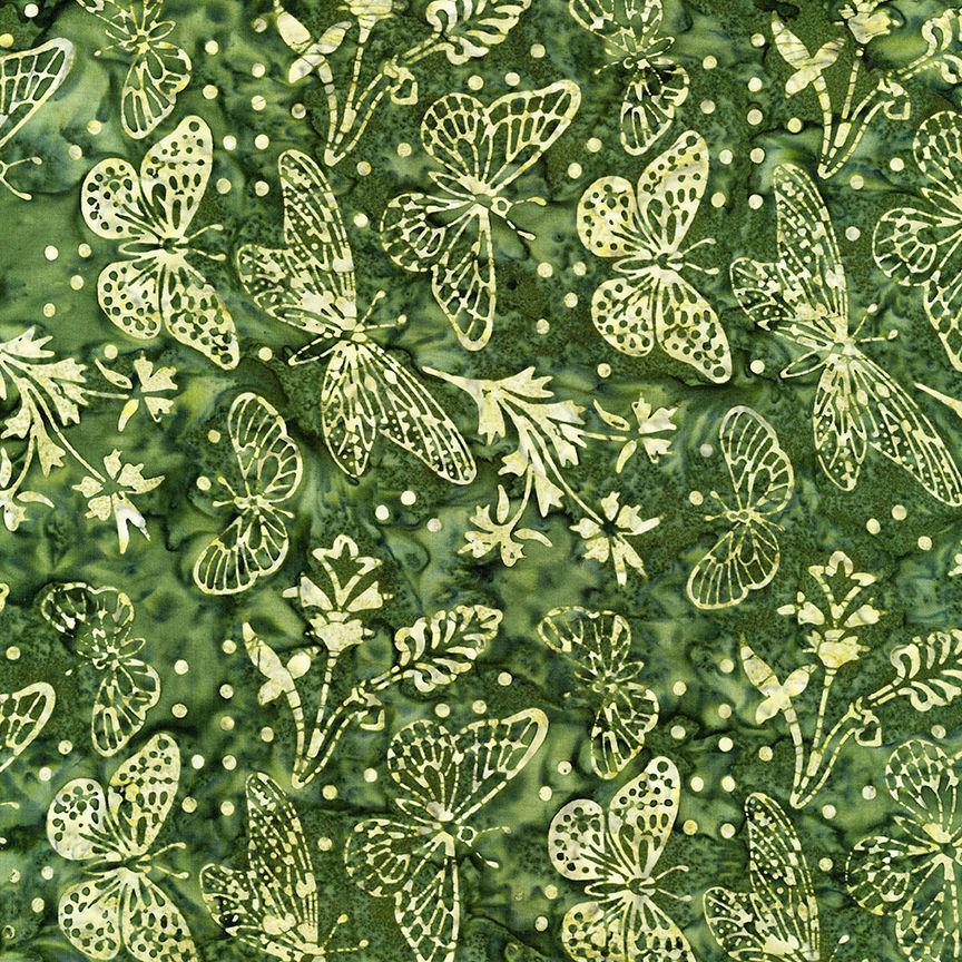 Tonga Rose Petal Leaf Butterflies and Milkweed Plants Batik Fabric-Timeless Treasures-My Favorite Quilt Store