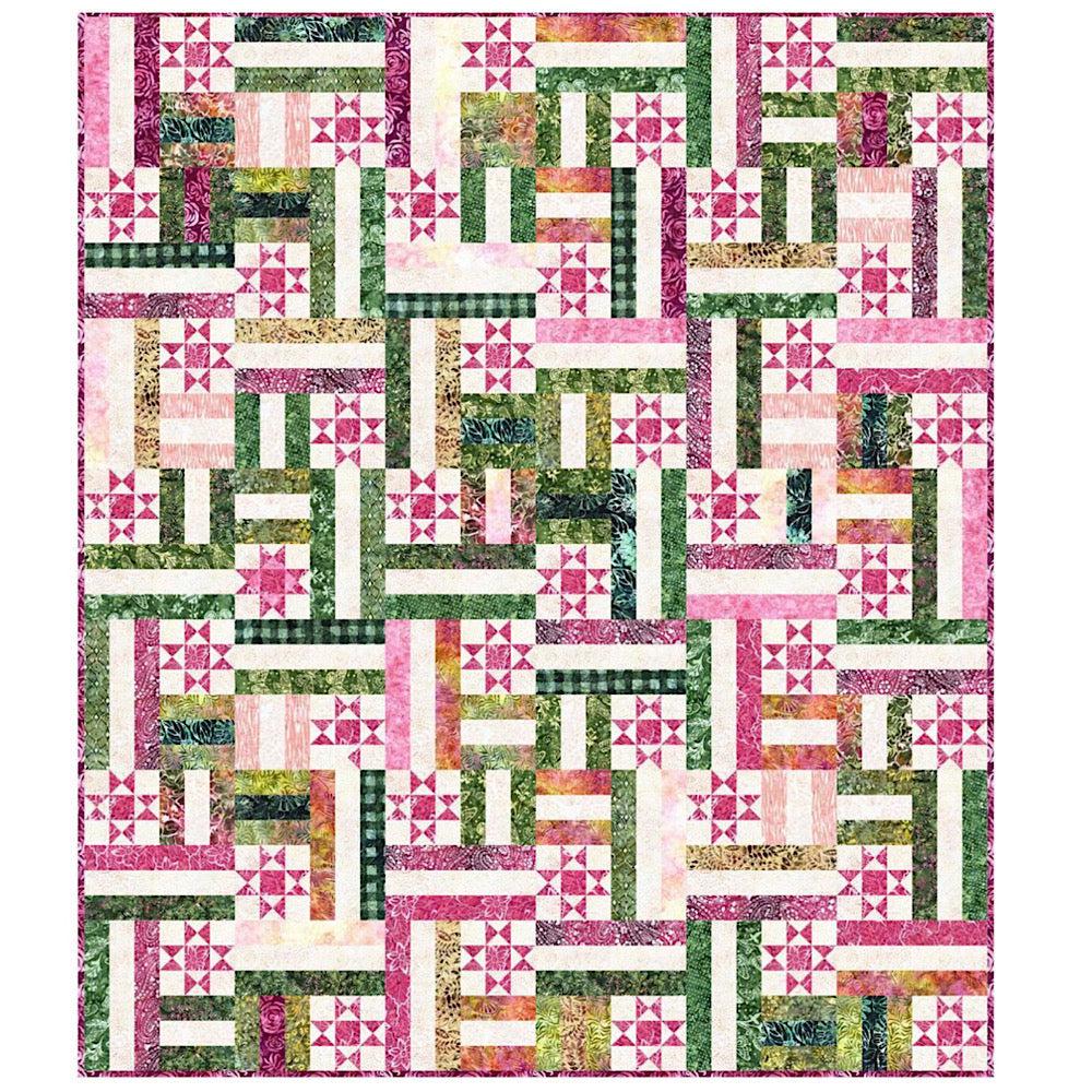 Tonga Rose Petal Starberry Jam Quilt Kit-Timeless Treasures-My Favorite Quilt Store