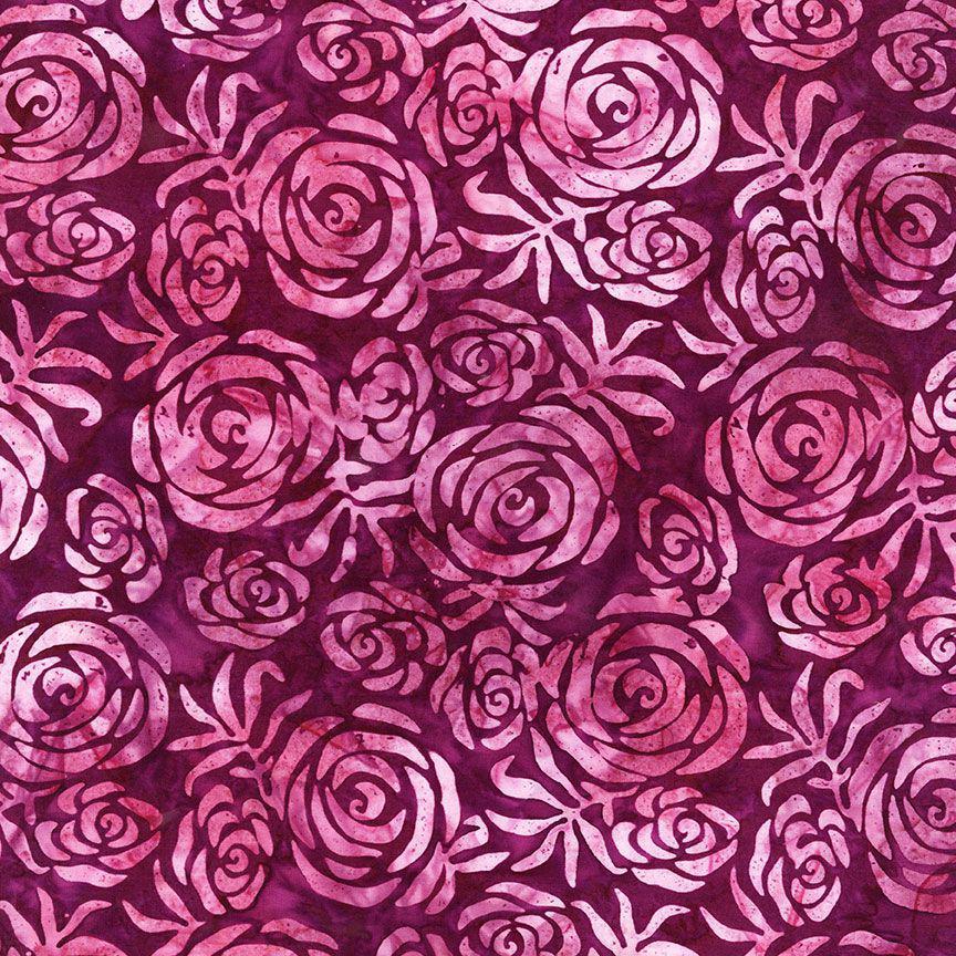 Tonga Rose Petal Velvet Pink Roses Batik Fabric-Timeless Treasures-My Favorite Quilt Store