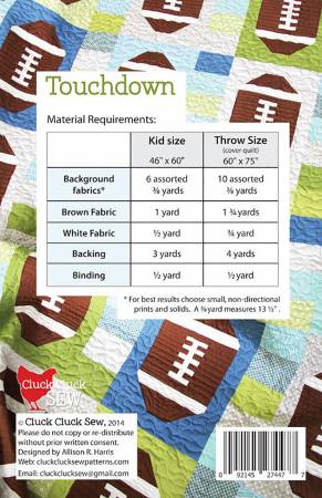 Touchdown Quilt Pattern-Cluck Cluck Sew-My Favorite Quilt Store