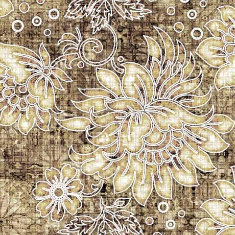 Treasured Brown Large Floral Fabric