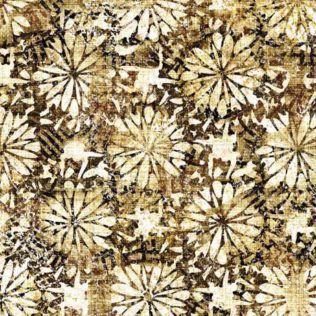 Treasured Brown Medium Floral Fabric