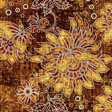 Treasured Rust Large Floral Fabric-QT Fabrics-My Favorite Quilt Store