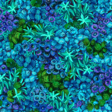 Treasures At Sea Blue Coral Fabric