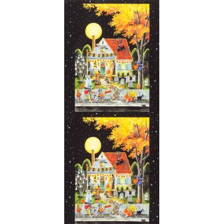 Trick or Treat Haunted House 18" Panel-Robert Kaufman-My Favorite Quilt Store