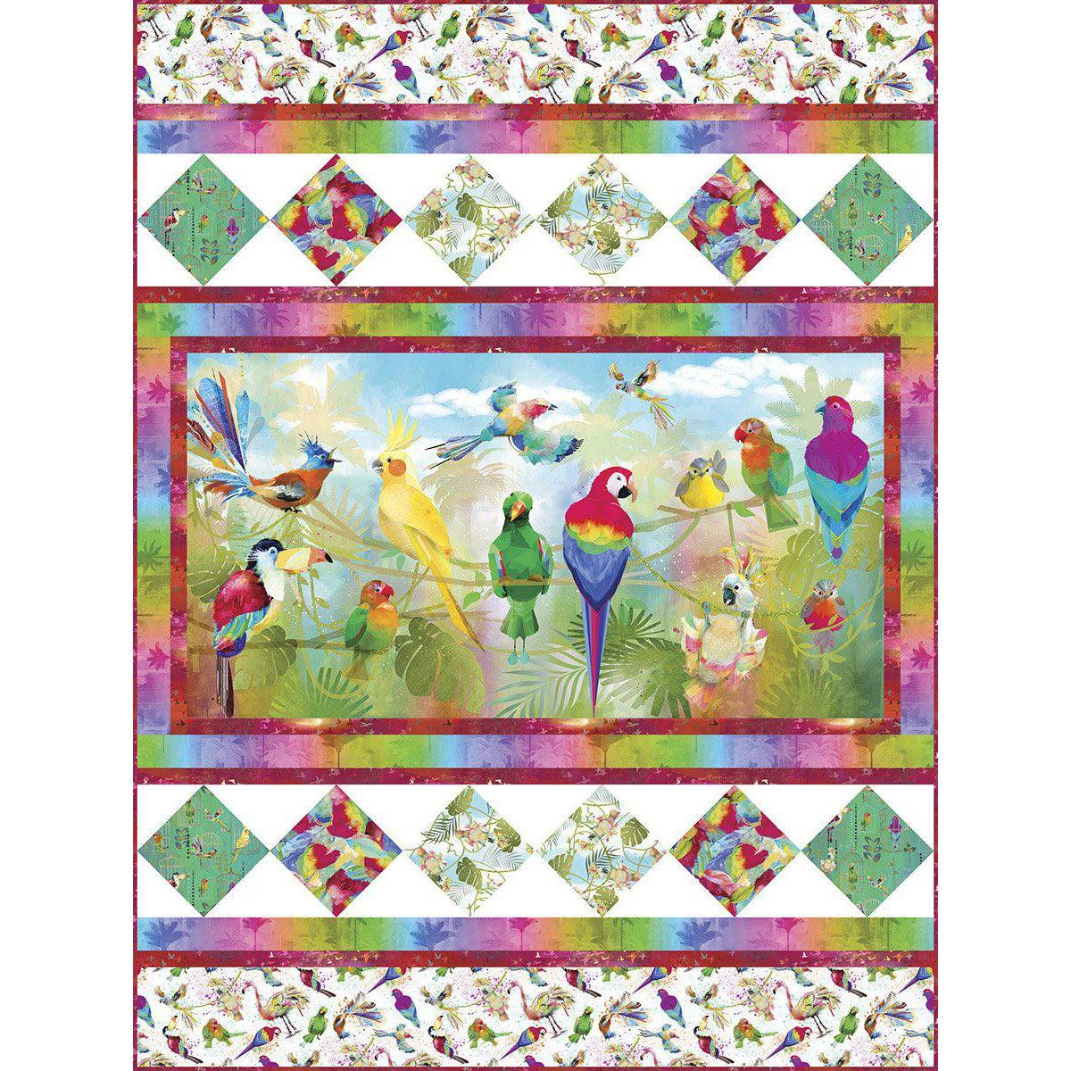 Tropicolor Birds Wall Hanging Pattern - Free Digital Download