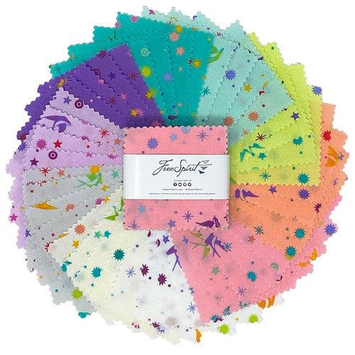 Tula's True Colors Fairy Dust 2 1/2 Mini Charm Pack-Free Spirit Fabrics-My Favorite Quilt Store