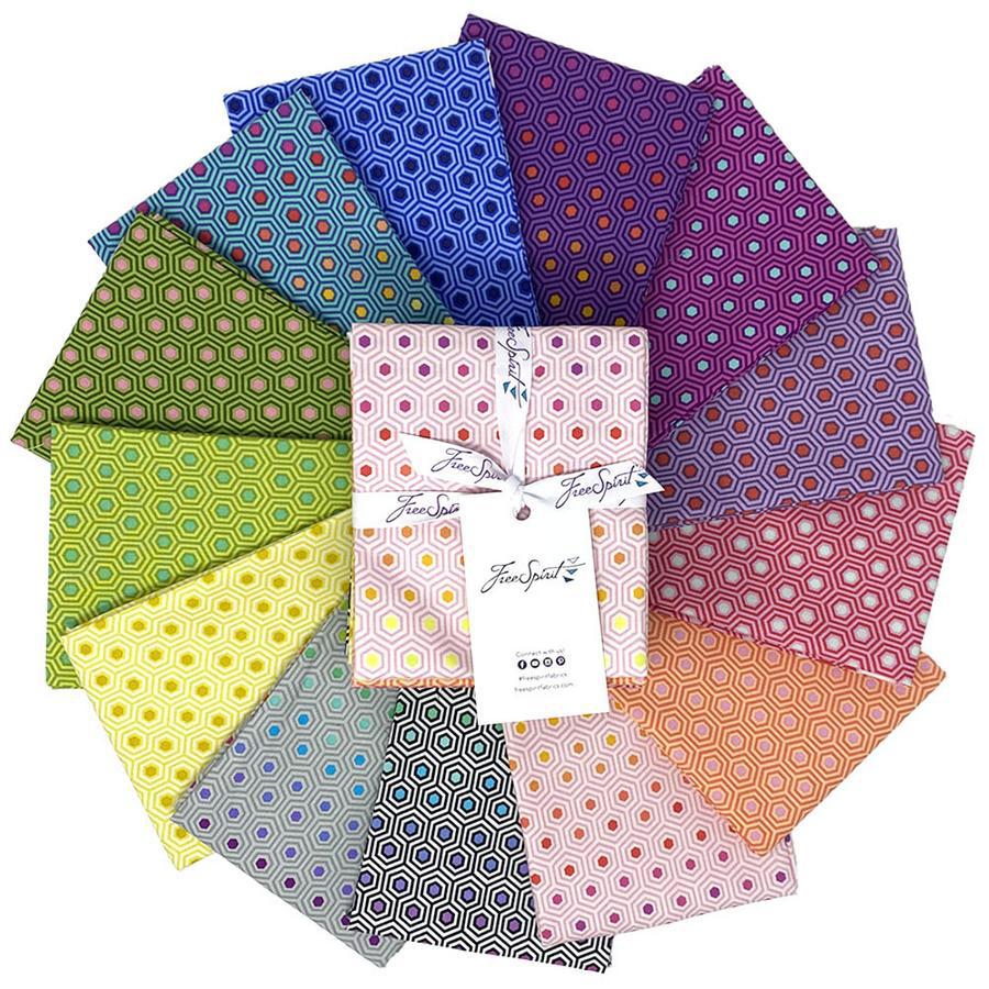 Tula's True Colors Hexy Fat Quarter Bundle-Free Spirit Fabrics-My Favorite Quilt Store