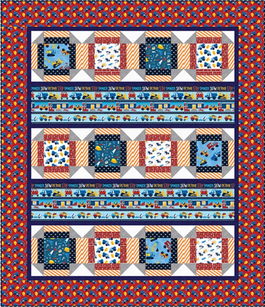 Under Construction Quilt Pattern - Free Digital Download-Studio e Fabrics-My Favorite Quilt Store