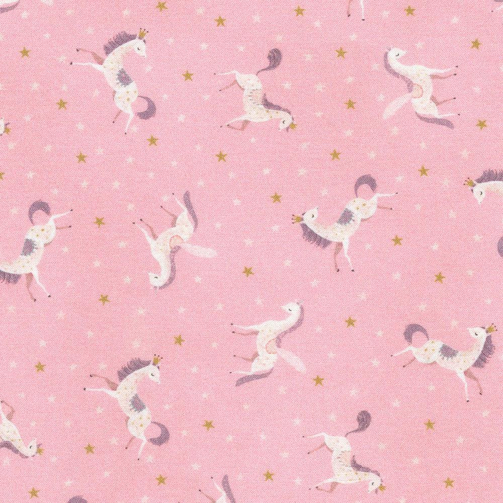 Unicorn Meadow Pink Tossed Unicorns Fabric-Robert Kaufman-My Favorite Quilt Store