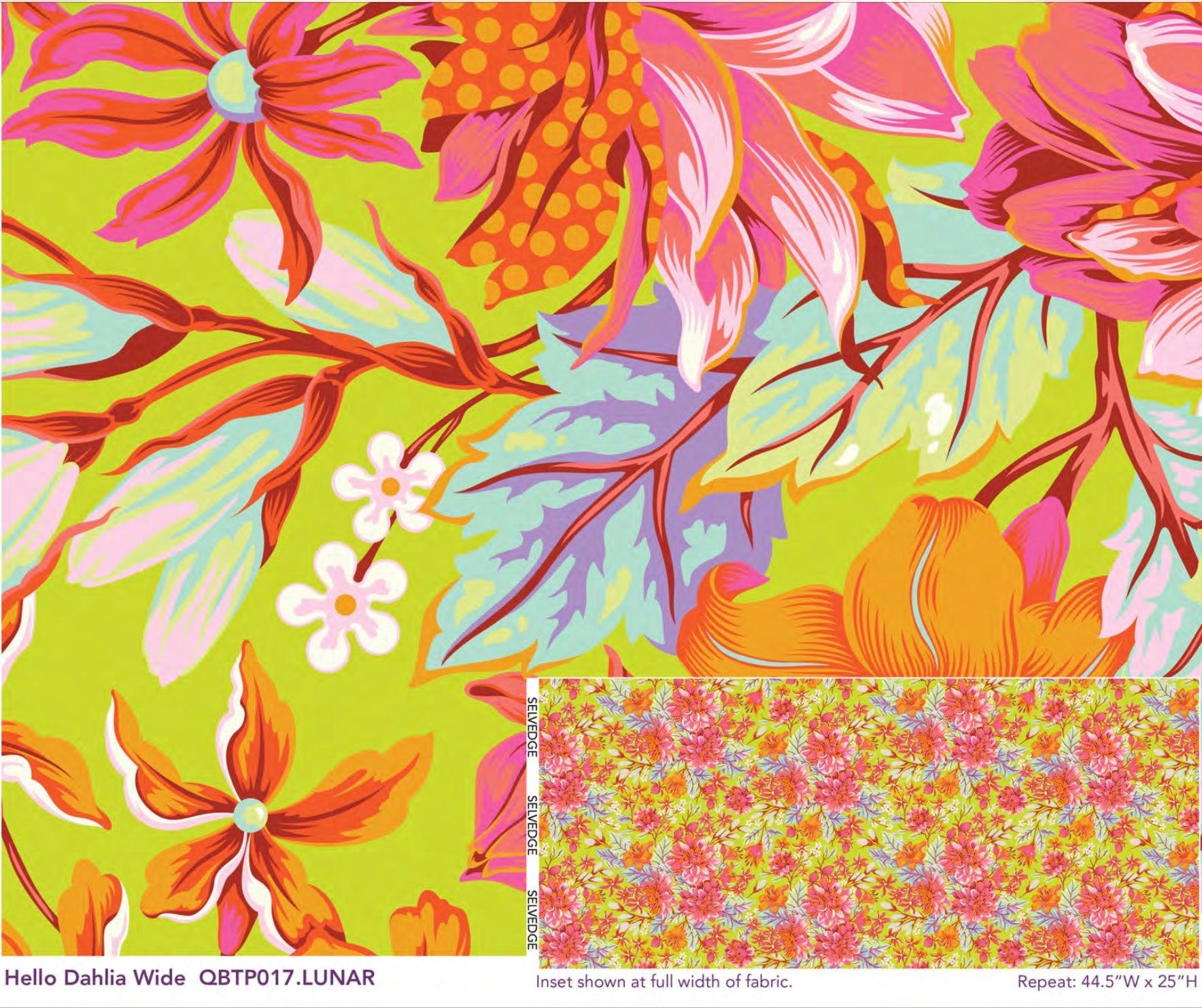 Untamed Hello Dahlia Lunar 108" Wide Back Fabric-Free Spirit Fabrics-My Favorite Quilt Store