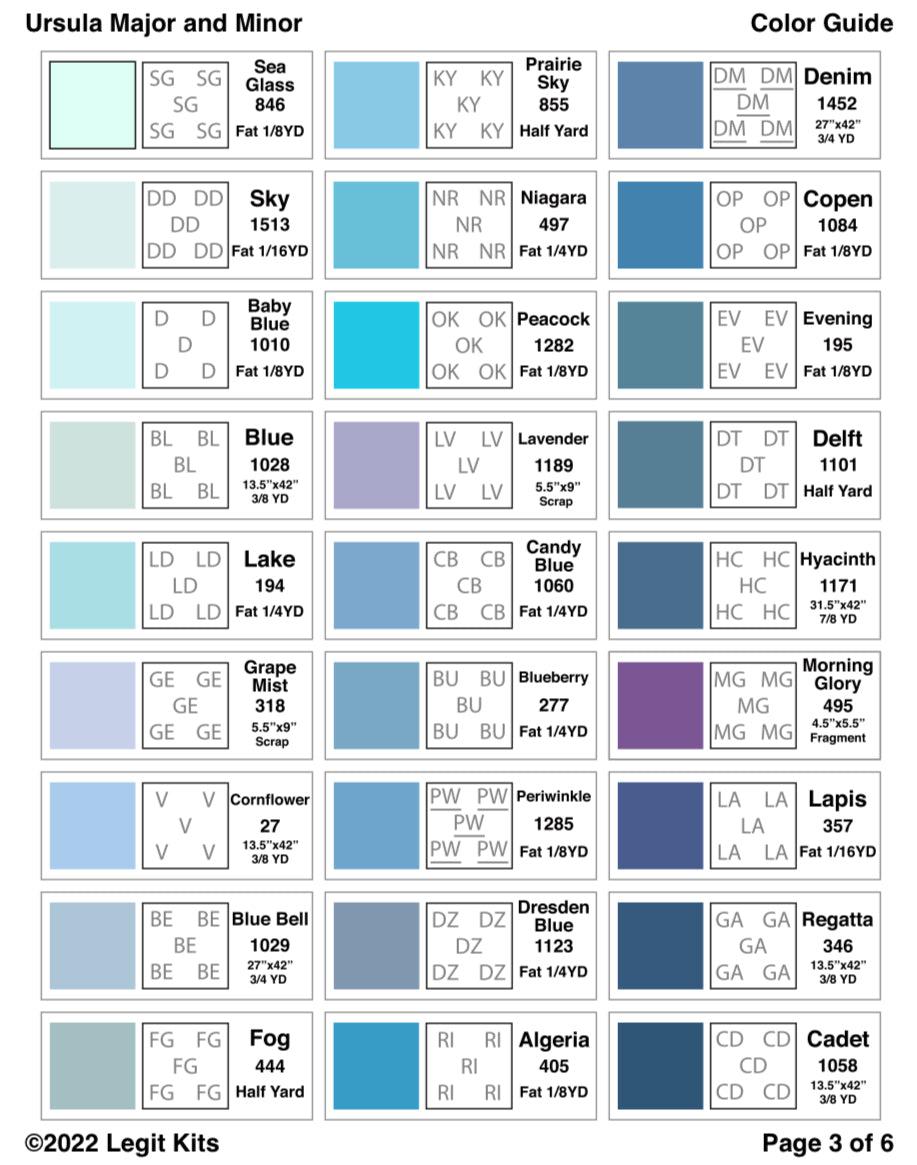 Ursula Major and Minor Pattern-Legit Kits-My Favorite Quilt Store