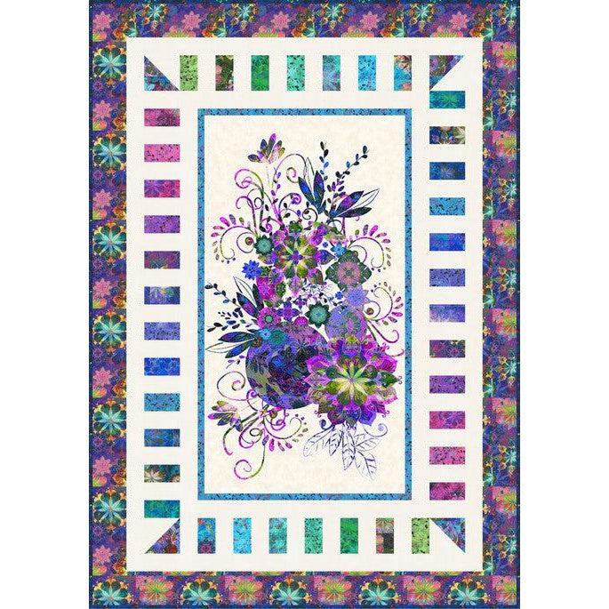 Venice Charming Cool Colorway Panel Quilt Pattern - Free Pattern Download