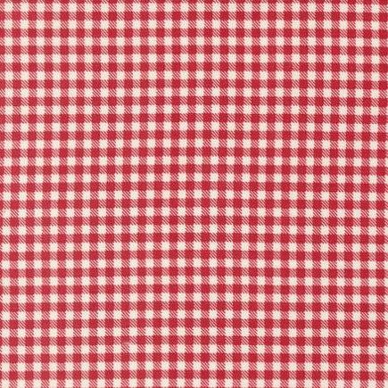 Vintage  Red Farm Girl Plaid Fabric