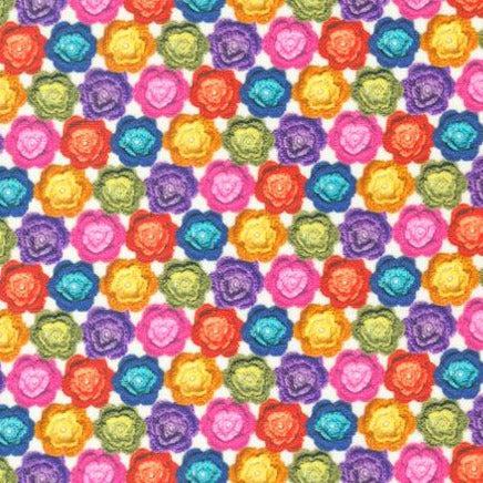 Vintage Soul Rainbow Crocheted Rosettes Fabric-Moda Fabrics-My Favorite Quilt Store