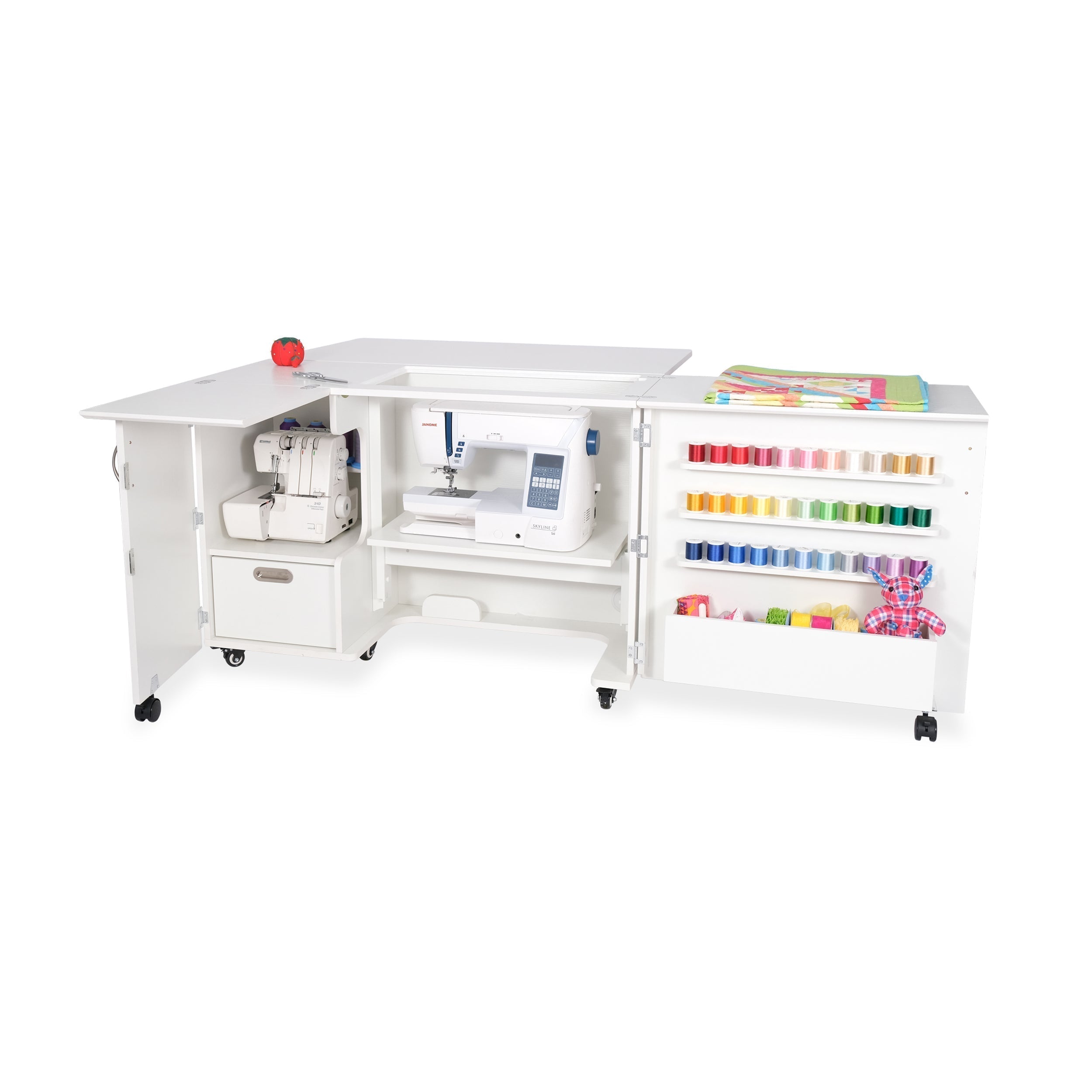 Wallaby Sewing Cabinet Ash White-Kangaroo Sewing Furniture-My Favorite Quilt Store