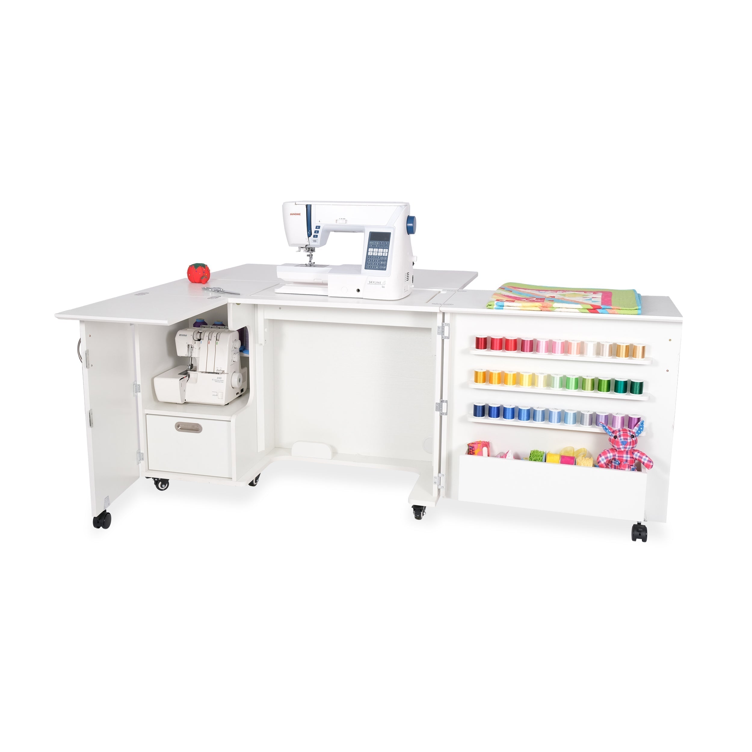 Wallaby Sewing Cabinet Ash White-Kangaroo Sewing Furniture-My Favorite Quilt Store