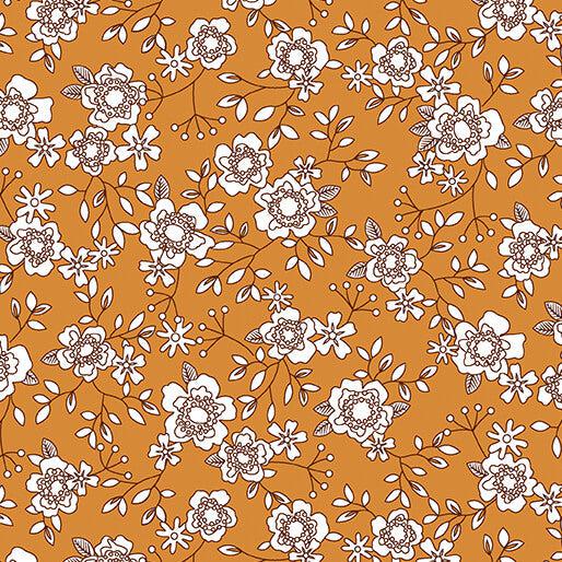 Wander Lane Pumpkin Rose Fabric-Benartex Fabrics-My Favorite Quilt Store