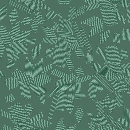Wandering Geometric Emerald Blender Fabric