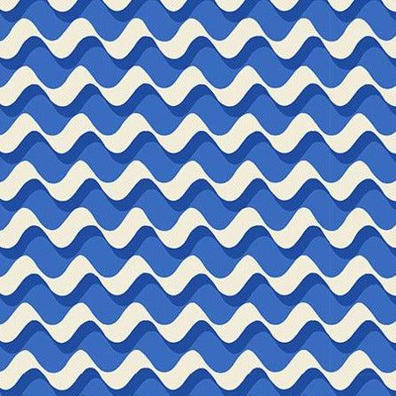 Water Royal Blue Ripple Fabric