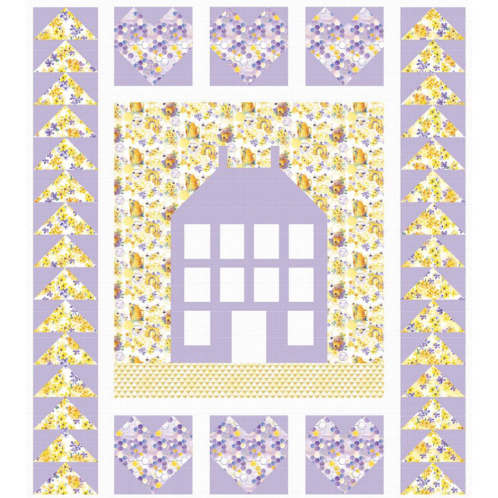 Welcome to The Hive Folk House Quilt - Digital Download-Camelot Fabrics-My Favorite Quilt Store