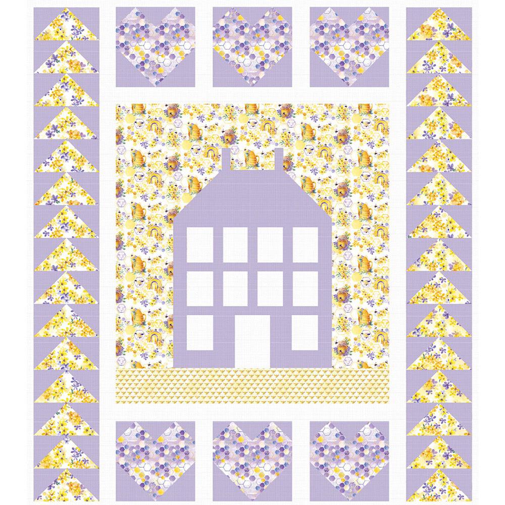Welcome to The Hive Folk House Quilt - Digital Download