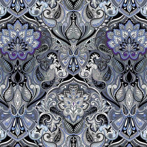 What If? Blue Grey Prima Donna Fabric-Benartex Fabrics-My Favorite Quilt Store