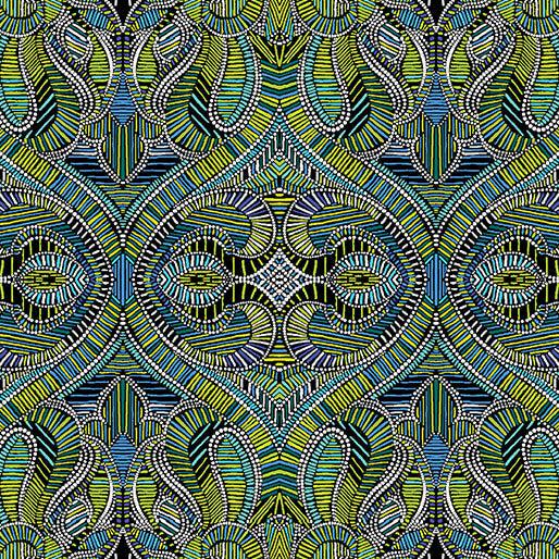 What If? Green Multi Good Vibes Fabric-Benartex Fabrics-My Favorite Quilt Store