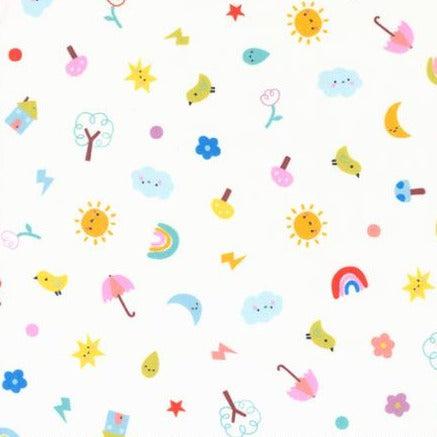 Whatever The Weather Cloud Polka Dot Motifs Fabric