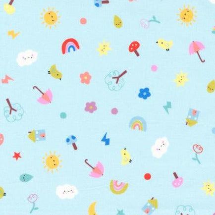 Whatever The Weather Rain Polka Dot Motifs Fabric