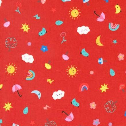 Whatever The Weather Rose Polka Dot Motifs Fabric-Moda Fabrics-My Favorite Quilt Store