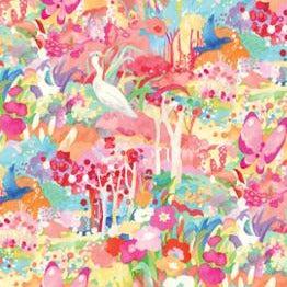 Whimsy Wonderland Cotton Candy Scenic Landscape Fabric