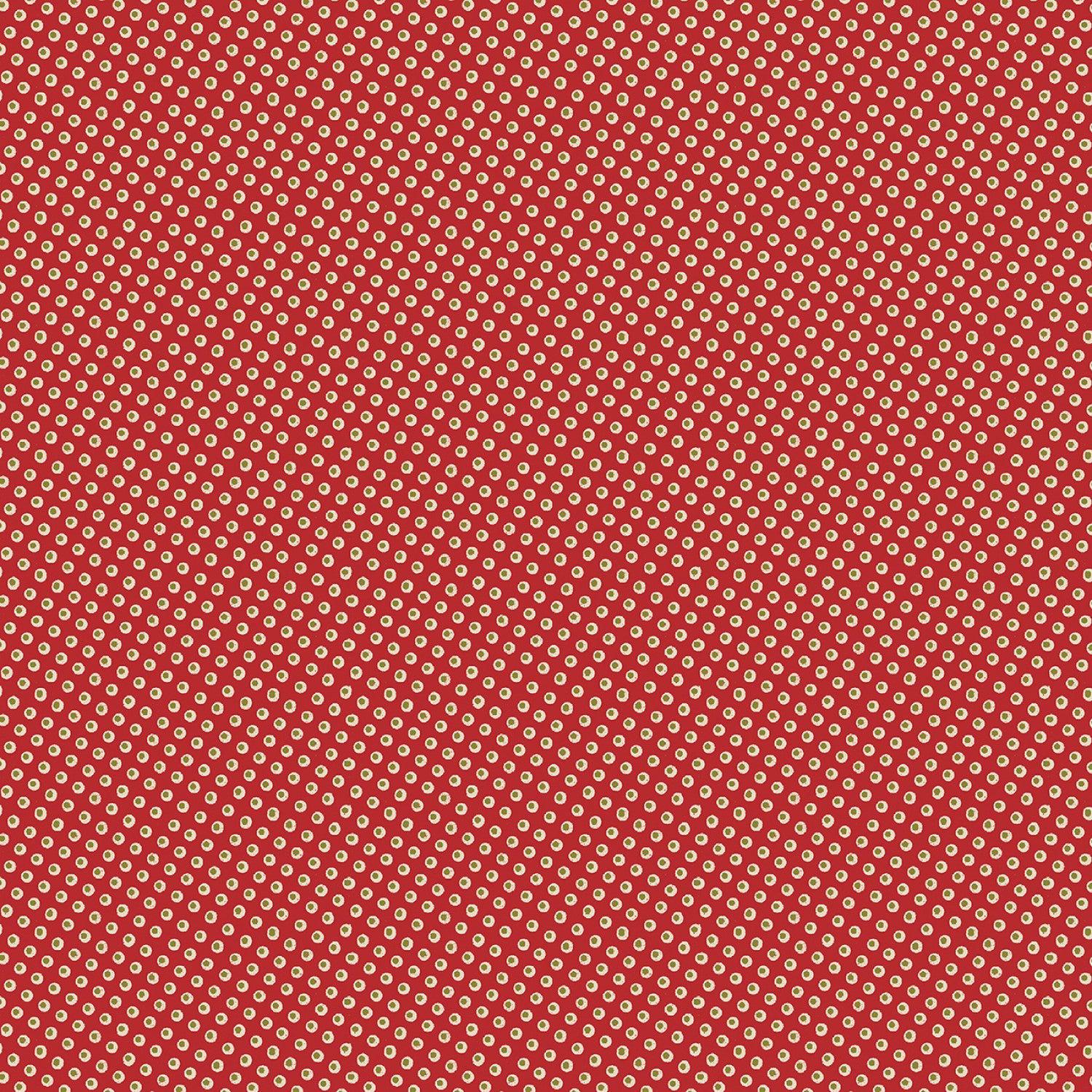 White Christmas Red Pebble Fabric