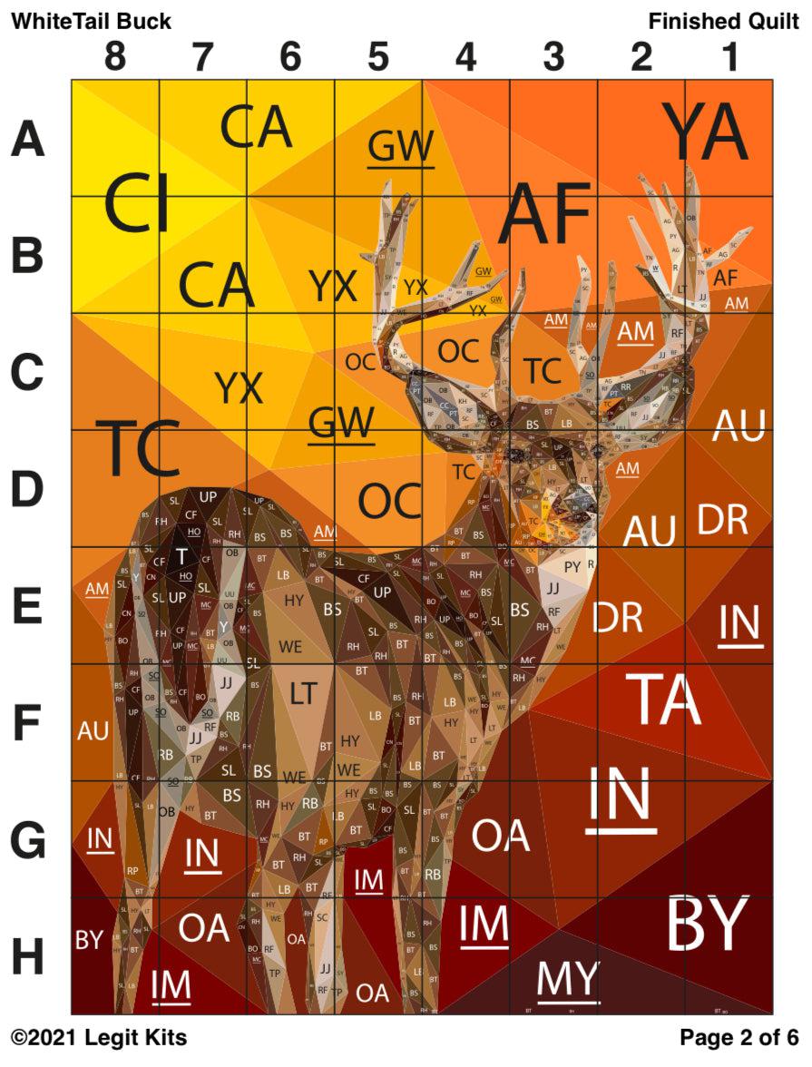 White Tail Buck Pattern-Legit Kits-My Favorite Quilt Store