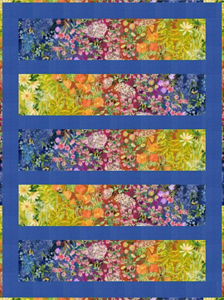Wild Blossoms Ombre Garden Path Blue Lap Quilt Kit-Moda Fabrics-My Favorite Quilt Store