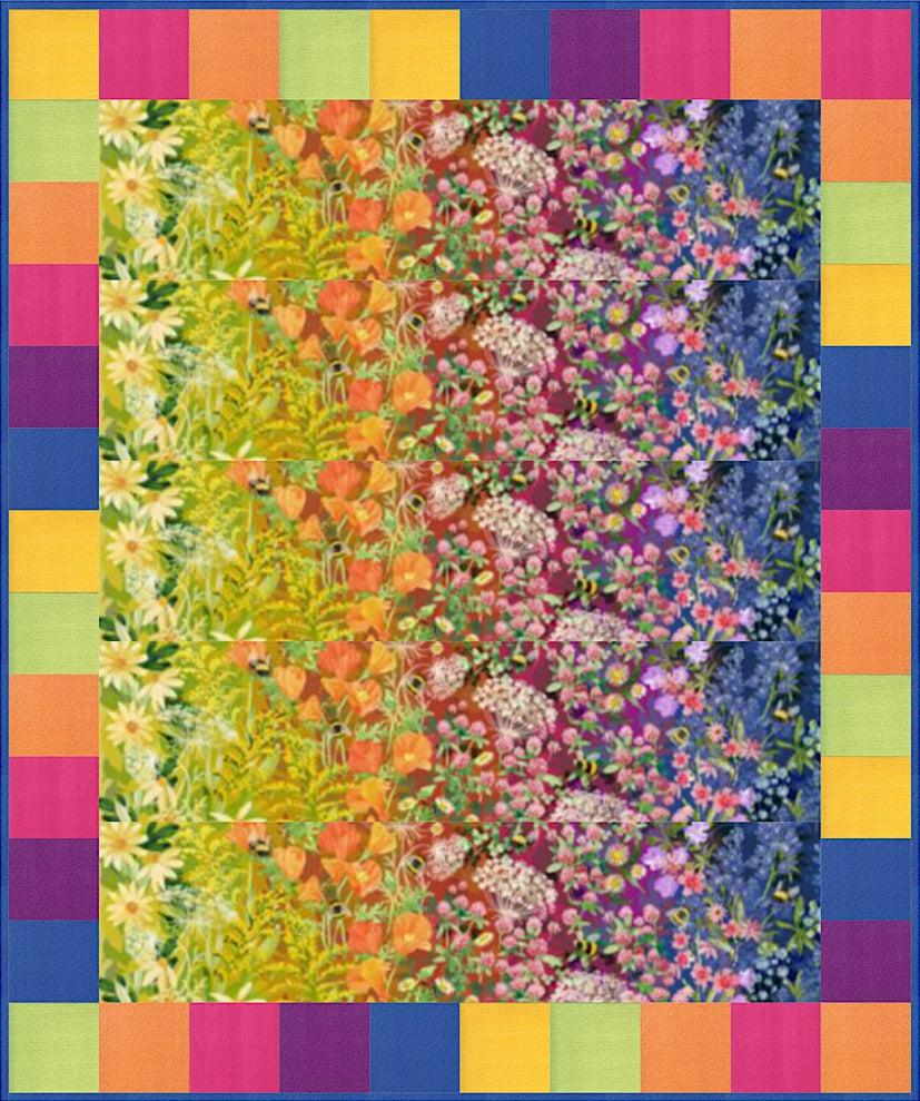 Wild Blossoms Ombre Garden Rainbow Quilt Kit-Moda Fabrics-My Favorite Quilt Store